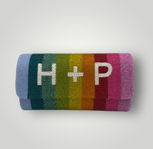 Medium Structured Rainbow Clutch