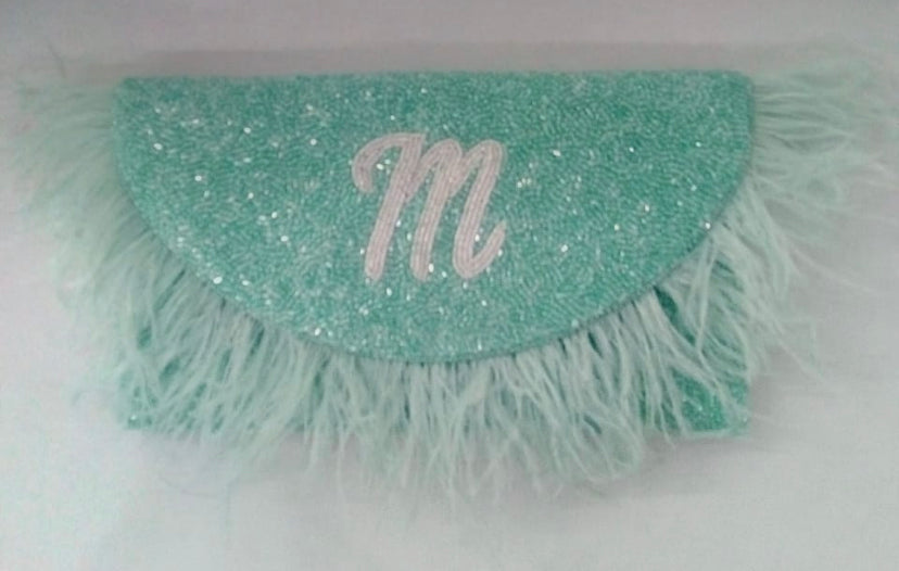 Beaded Feather Clutch - clutchhitz