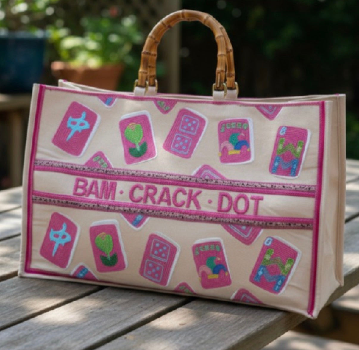 Custom large Mahjong tote bag
