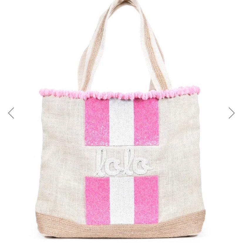 Customized beach tote, summer fun tote, vacation personalized gift, bridal party,large burlap jute beaded bag bridesmaids gift,travel bag