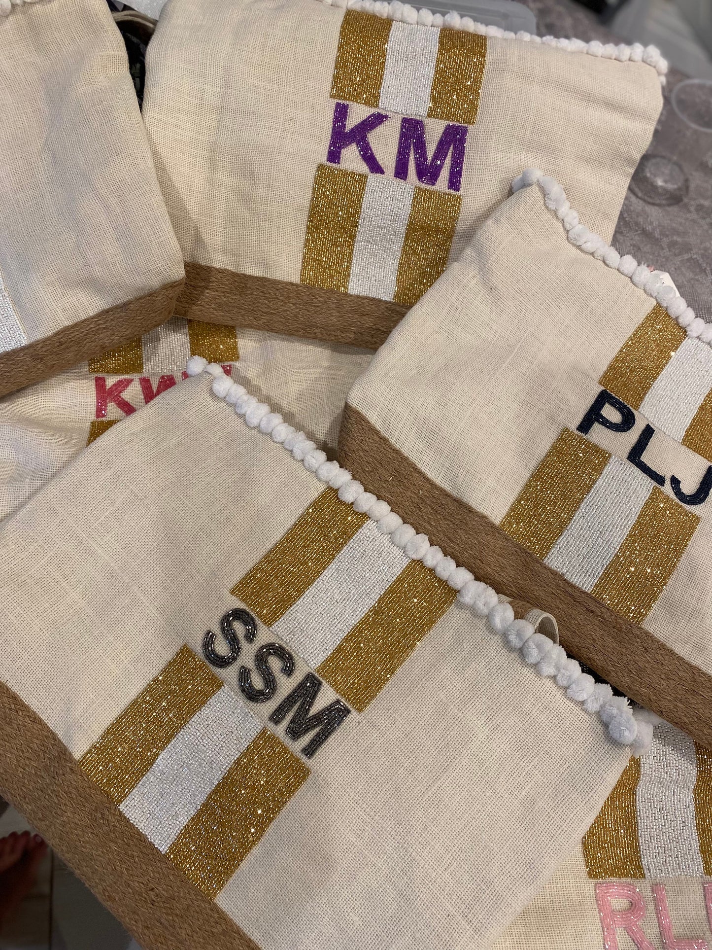 Customized beach tote, summer fun tote, vacation personalized gift, bridal party,large burlap jute beaded bag bridesmaids gift,travel bag