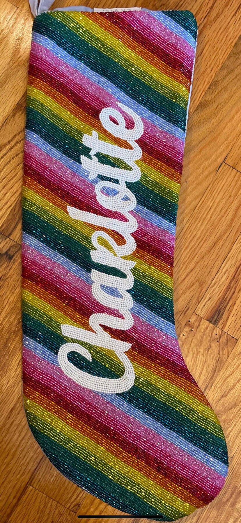 Custom Christmas stocking, beaded personalized, custom name, holiday decor, Stockings for Home Decoration Family Christmas Gift, new baby