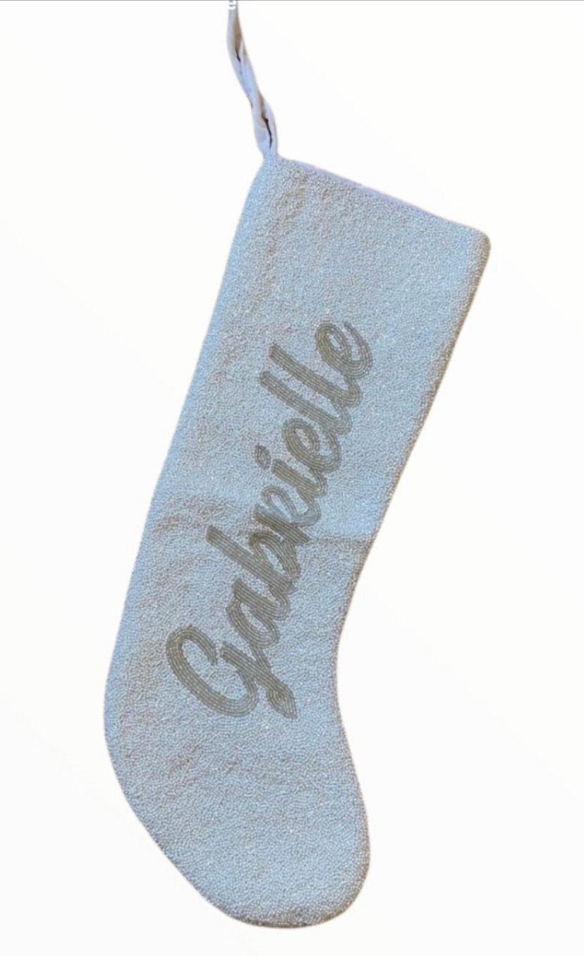 Custom Christmas stocking, beaded personalized, custom name, holiday decor, Stockings for Home Decoration Family Christmas Gift, new baby