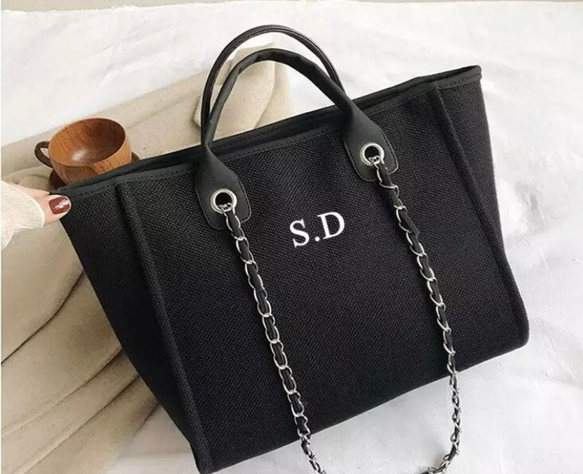Custom tote monogram personalised striped canvas bridal honeymoon handbags shoulder jute Bridesmaid gift beach mommy bags Mini personalized