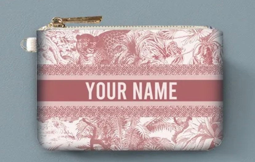 Customized canvas mini wallet coin purse,pocket travel pouch,personalized clutch, bridesmaids, holiday, birthday party gift,money pouch