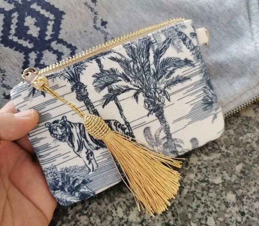 Customized canvas mini wallet coin purse,pocket travel pouch,personalized clutch, bridesmaids, holiday, birthday party gift,money pouch