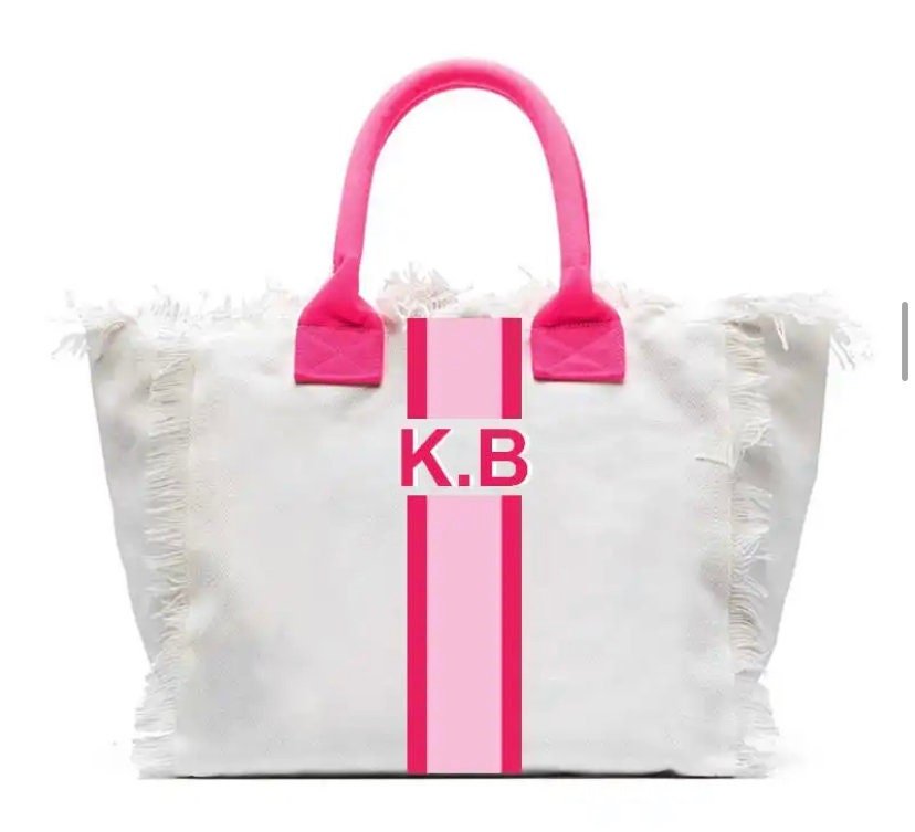 Custom canvas summer beach tote bag, teens, tweens birthday gift, monogram personalized handbags shoulder bag, Bridesmaid gift,