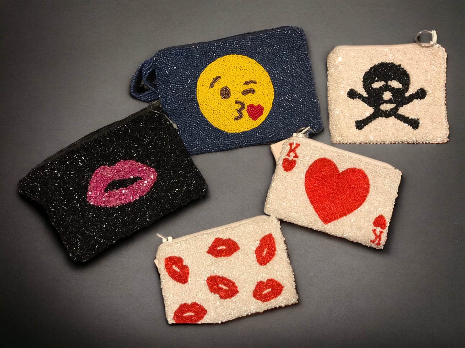 Custom beaded coin pouch, money holder, credit card pouch, lipstick holder, card game money pouch