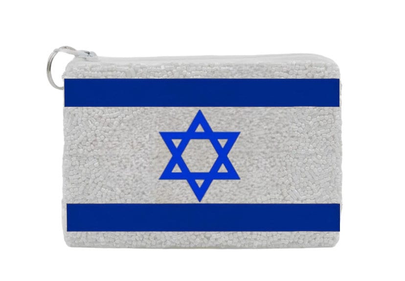 Beaded proud Jew custom pouch Israel flag, Star of David, Jewish star, bring them home, yellow ribbon, money coin bag,purse
