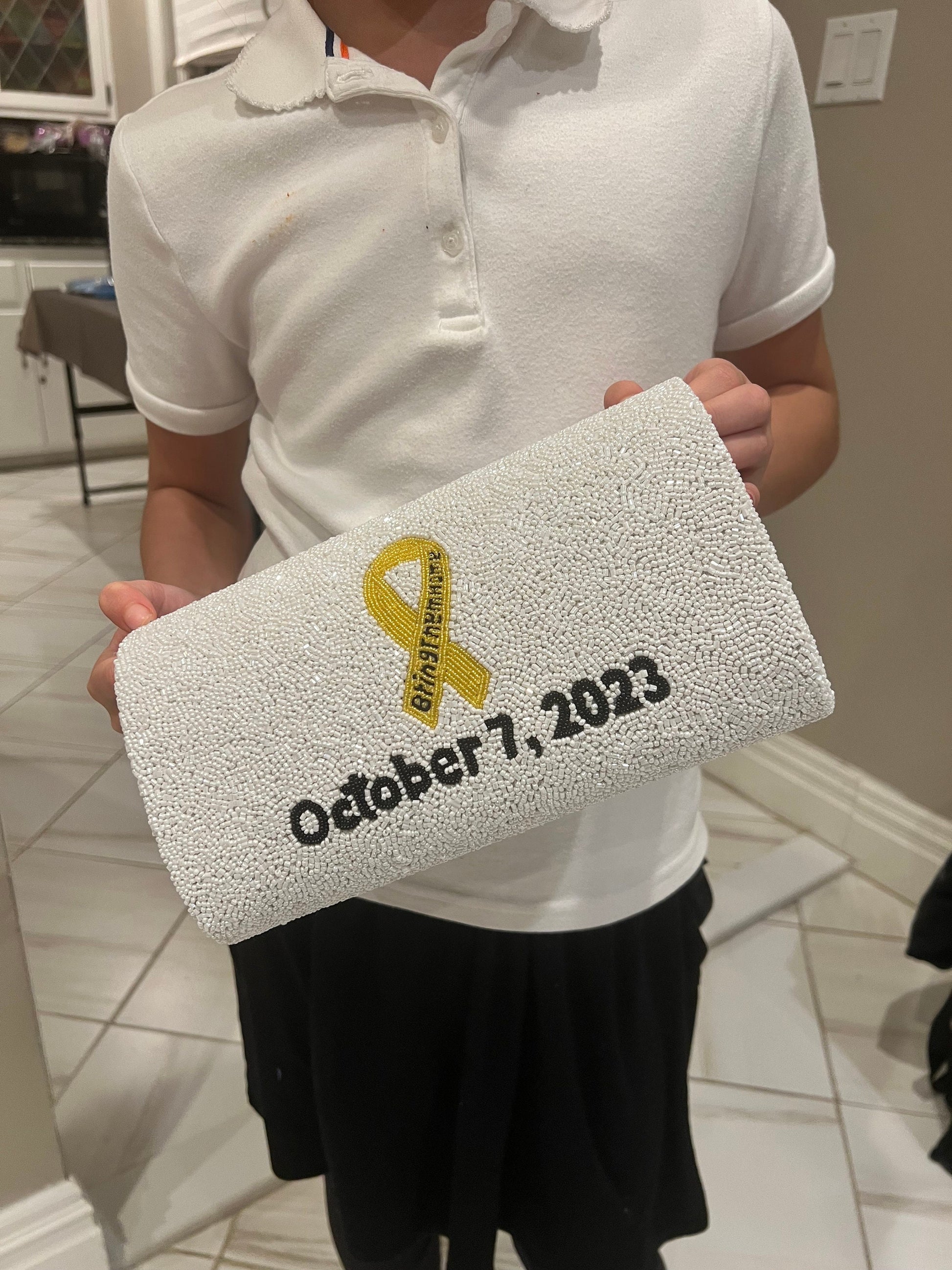 Custom beaded Israel flag, am yisrael chai clutch, Jewish star, Jew pride, Star of David, stand United with Israel, Jewish and proud, gift