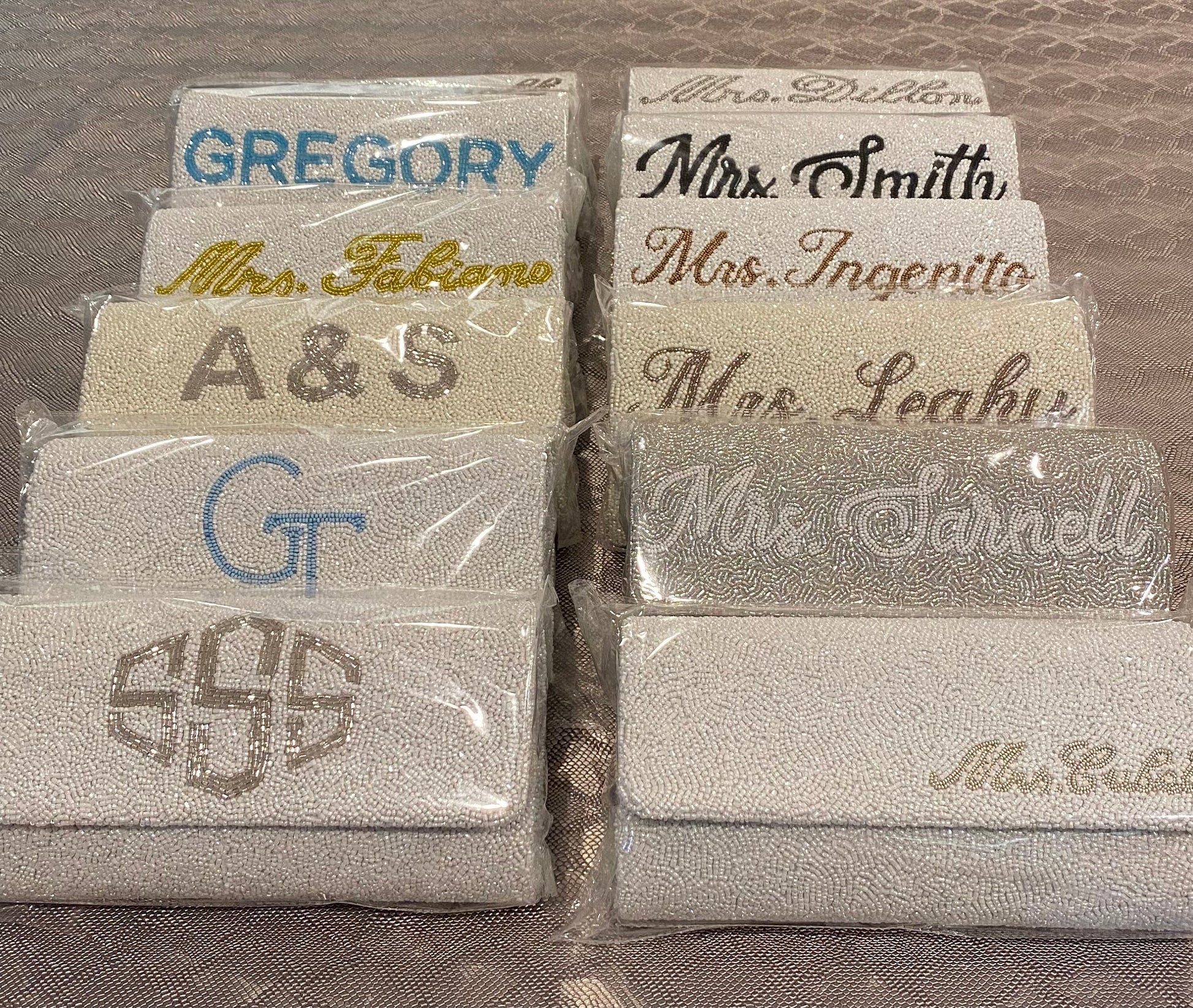 BULK ORDER OPTION Handmade Customized bag, beaded bride clutch,monogrammed bridesmaids gift, bride purse bag, bride to be,engaged,wedding