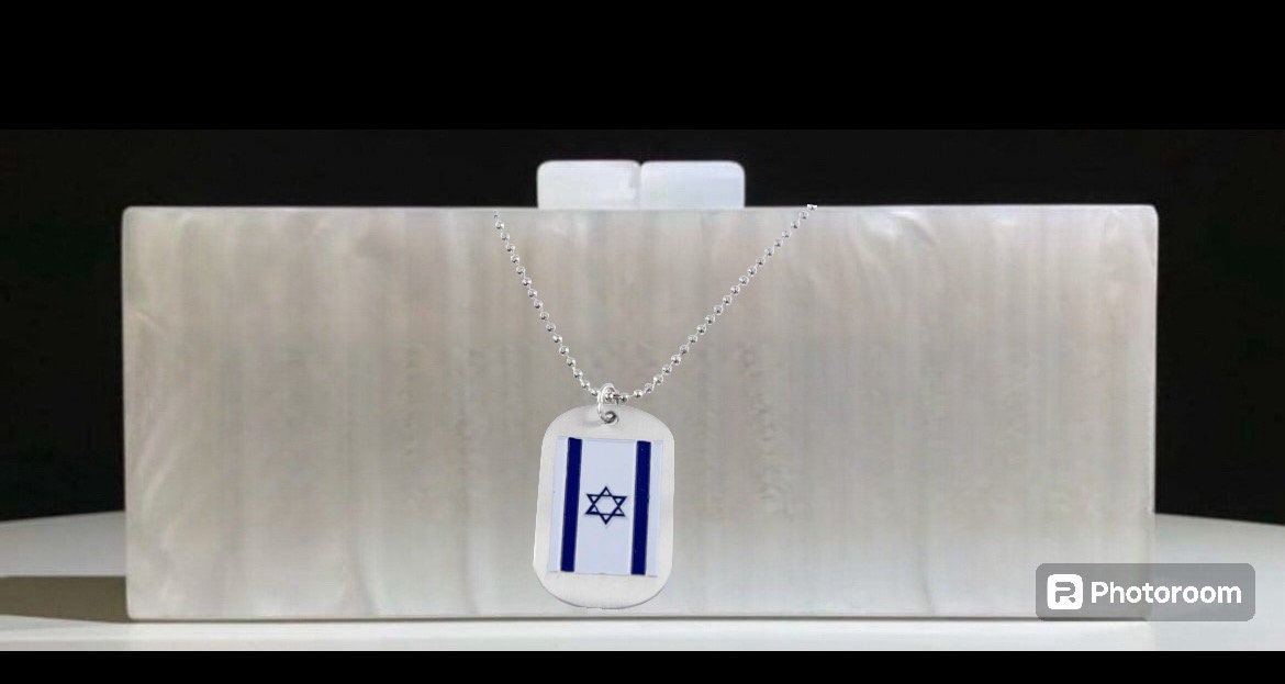 Custom lucite clutch Jewish Israeli flag, Star of David, Acrylic, am yisrael chai bag, bring them home, yellow ribbon, Jewish pride, dog tag