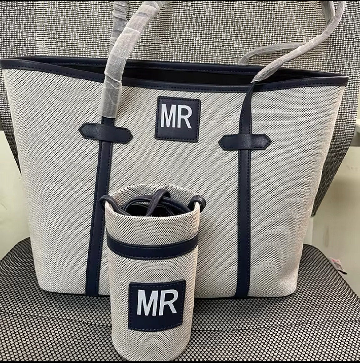 Custom canvas tote bag,bottle drink holder personalized,initials vacation bridal honeymoon handbag,shoulder Bridesmaid gift,large shopping,
