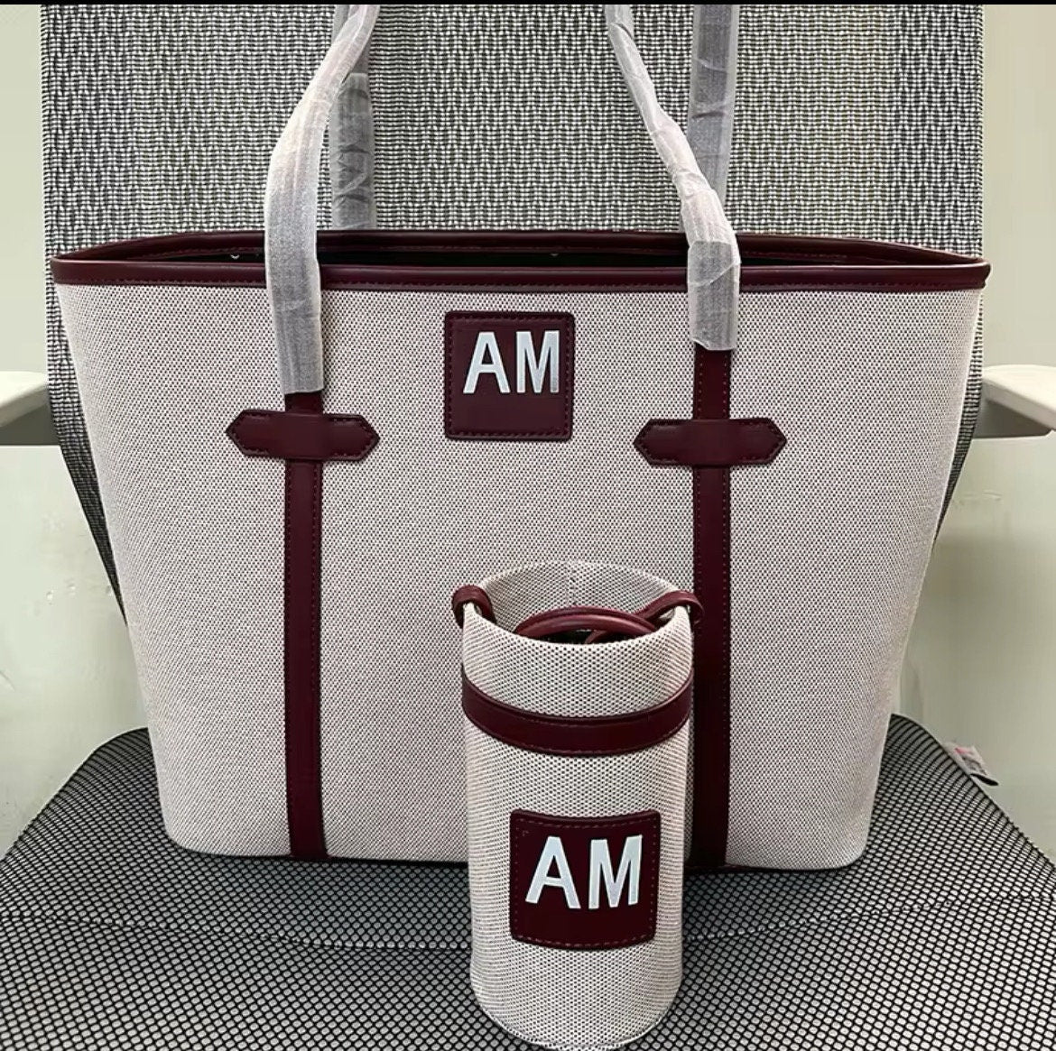 Custom canvas tote bag,bottle drink holder personalized,initials vacation bridal honeymoon handbag,shoulder Bridesmaid gift,large shopping,
