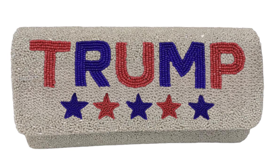 Custom beaded MAGA clutch, Donald Trump, President merch, make America great again,personalized purse, custom gift for her