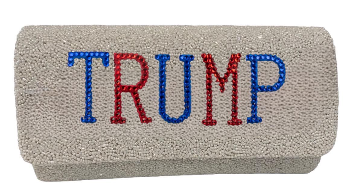 Custom beaded MAGA clutch, Donald Trump, President merch, make America great again,personalized purse, custom gift for her