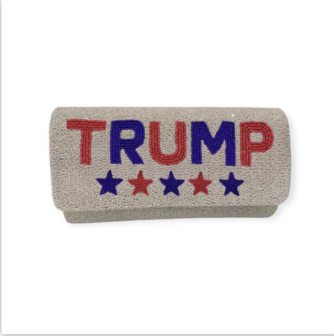 Custom beaded MAGA clutch, Donald Trump, President merch, make America great again,personalized purse, custom gift for her