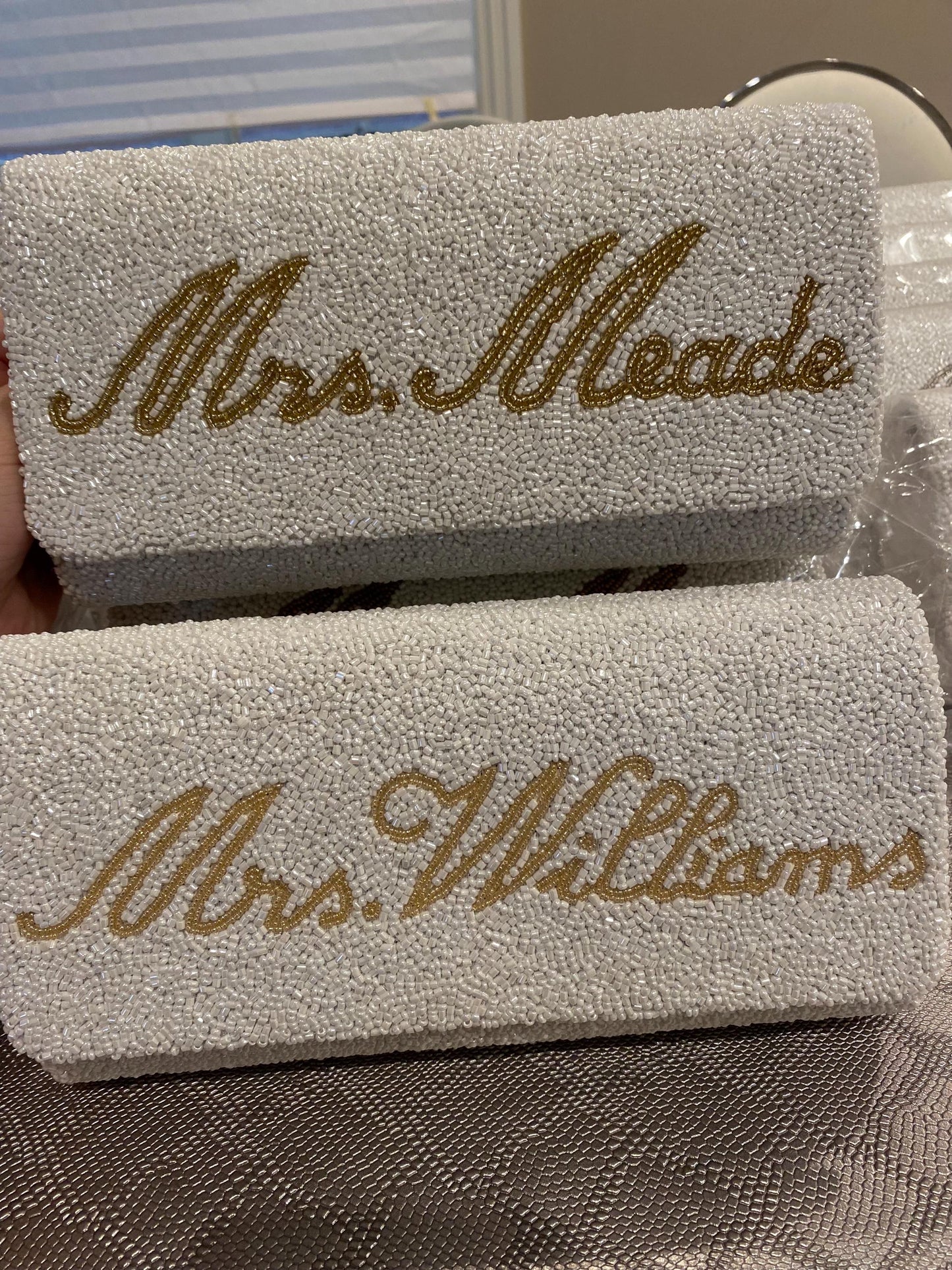 Custom name beaded bridal bag, evening clutch,mrs. Purse wedding day gift,bridesmaids mother of bride personalized clutch,Bachelorette bag,