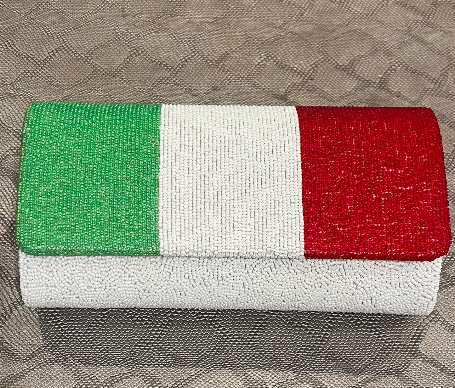 Custom Italian flag beaded clutch bag,personalized monogrammed purse, wedding,gift for her,luxury gift, bridesmaids, bride to be clutch,
