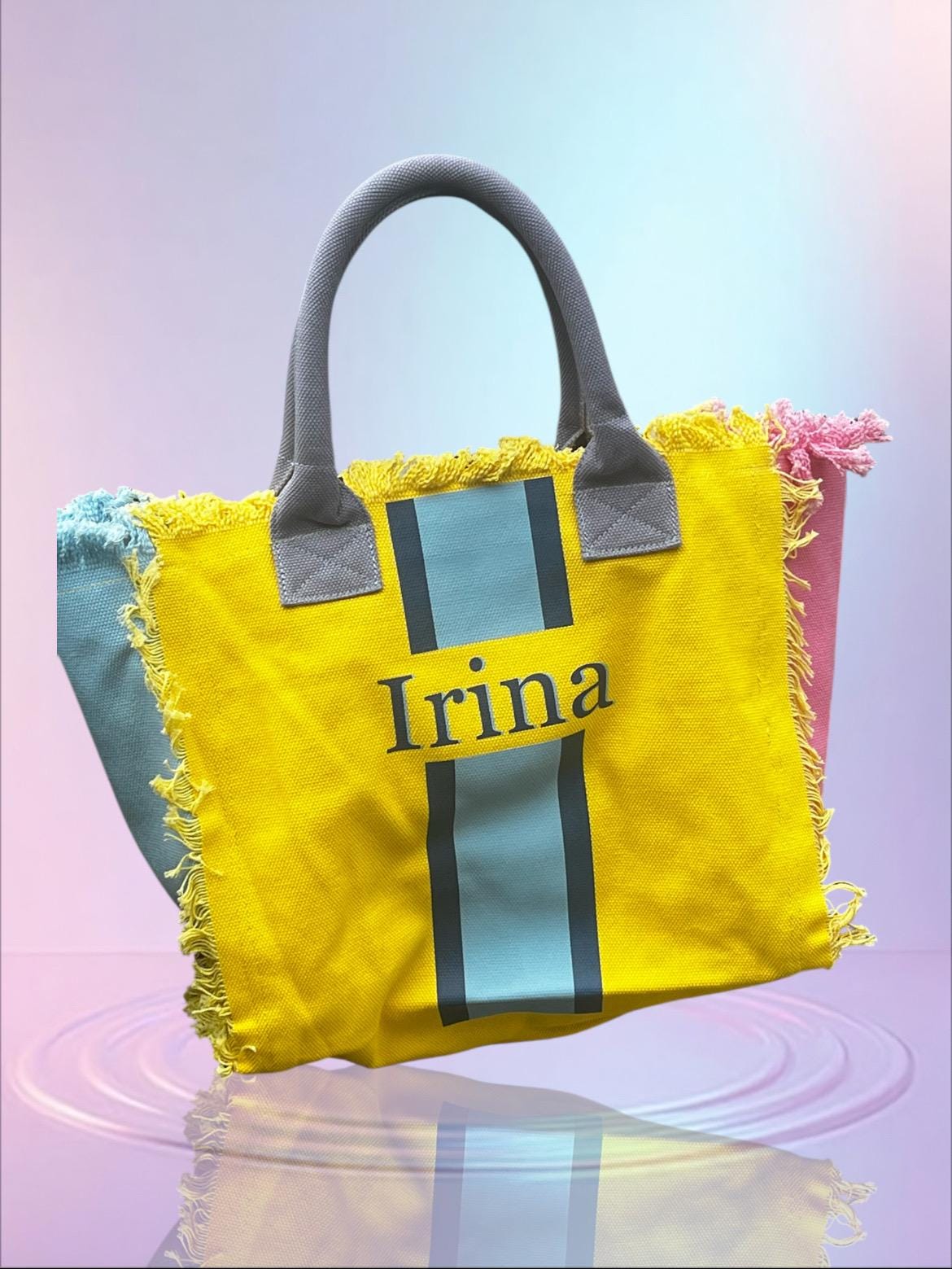 Custom canvas summer beach tote bag, teens, tweens birthday gift, monogram personalized handbags shoulder bag, Bridesmaid gift,