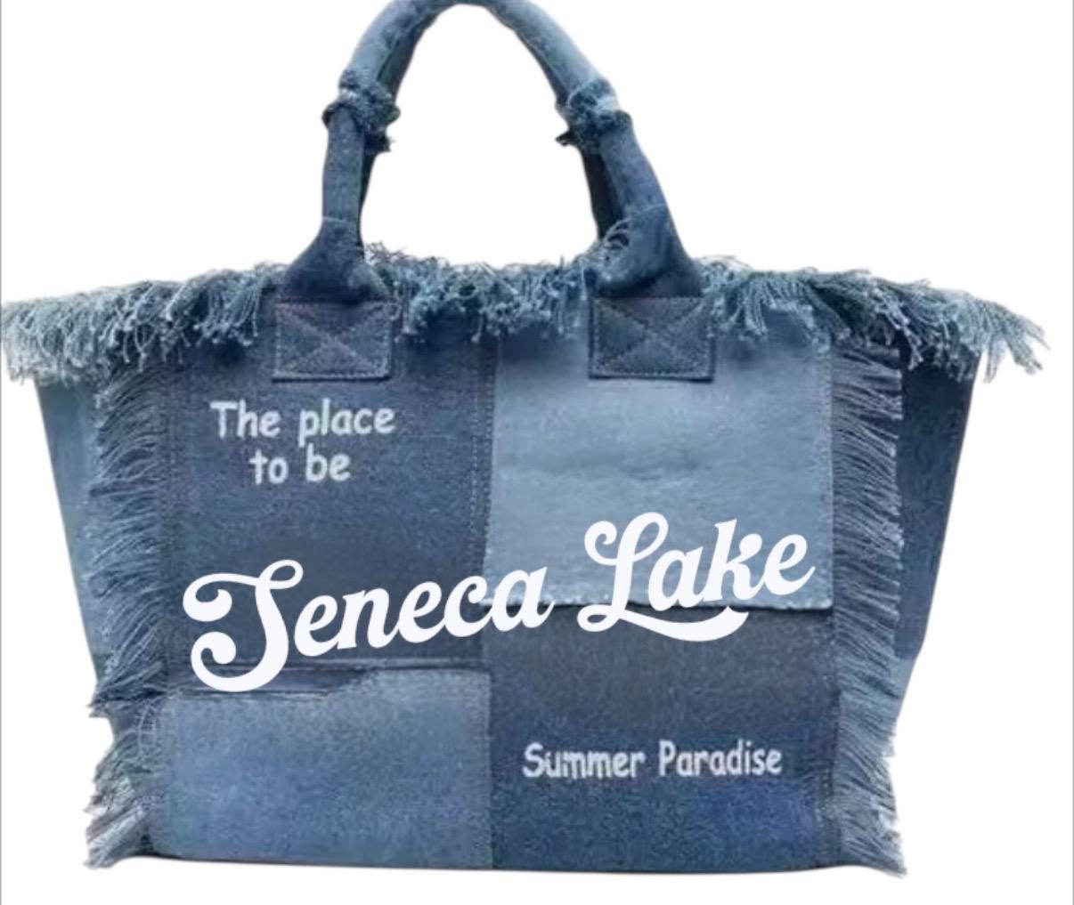 Custom canvas sleepaway camp visiting day gift, summer beach tote bag, teens, tweens birthday gift, tyler hill, trails end, westmont, Seneca