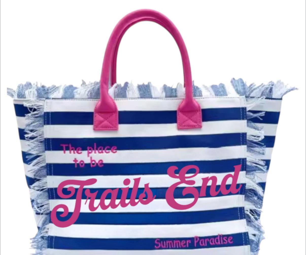 Custom canvas sleepaway camp visiting day gift, summer beach tote bag, teens, tweens birthday gift, tyler hill, trails end, westmont, Seneca