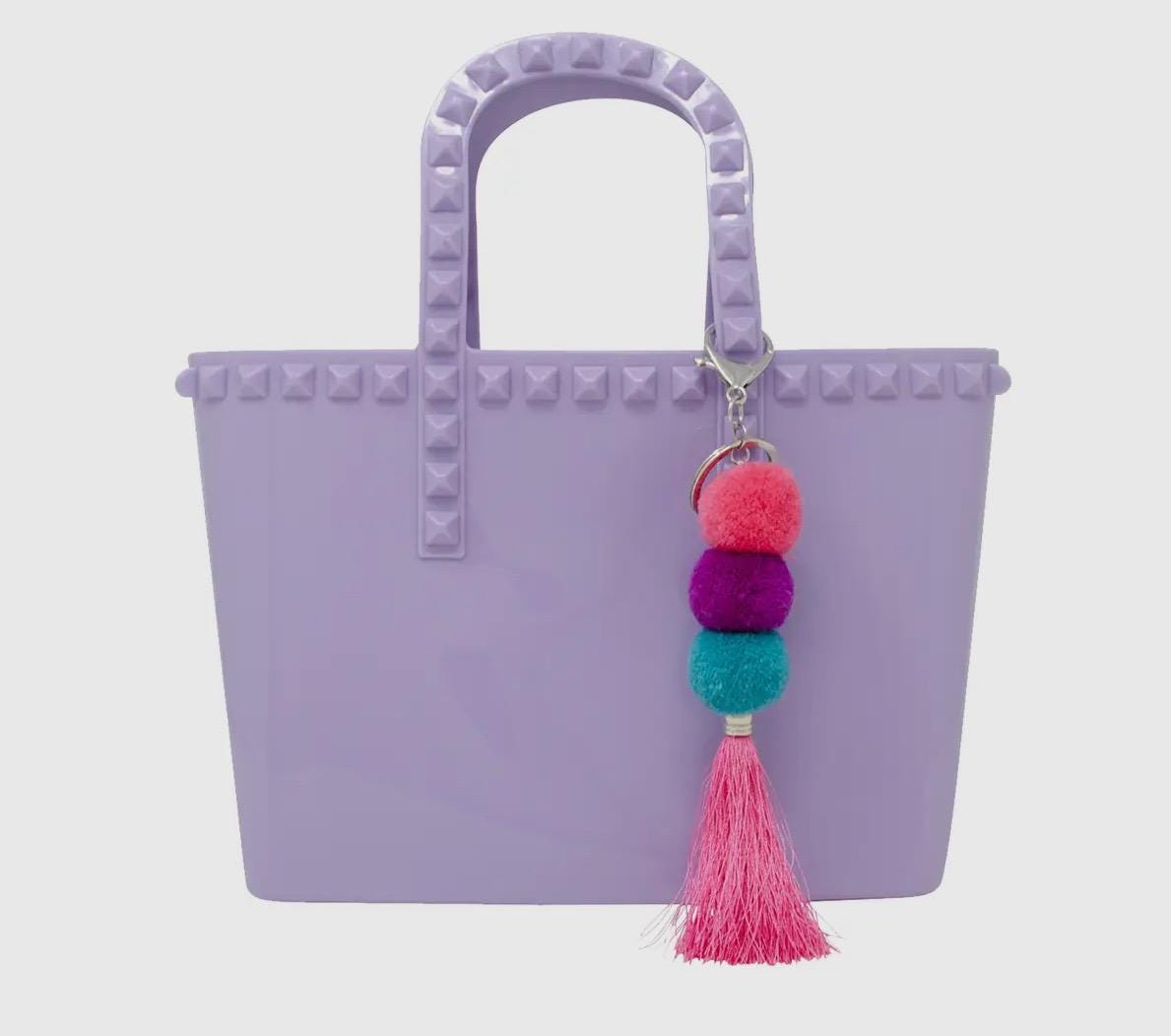 Jumbo Jelly tote bag, tassel, tween or teen tote, birthday present, holiday gift, wipeable,