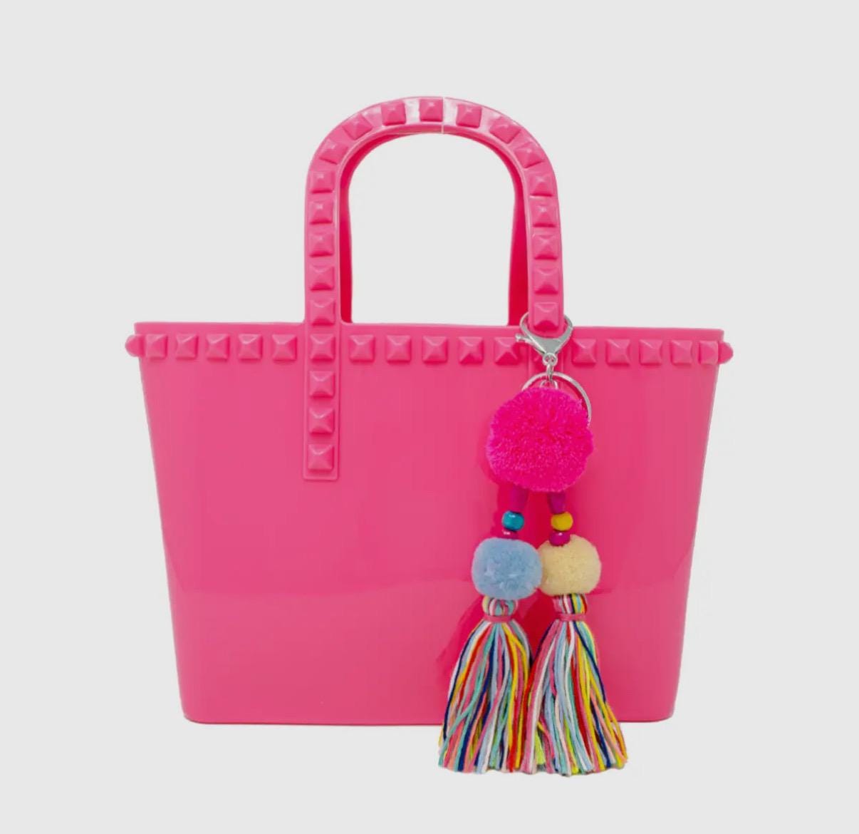 Jumbo Jelly tote bag, tassel, tween or teen tote, birthday present, holiday gift, wipeable,