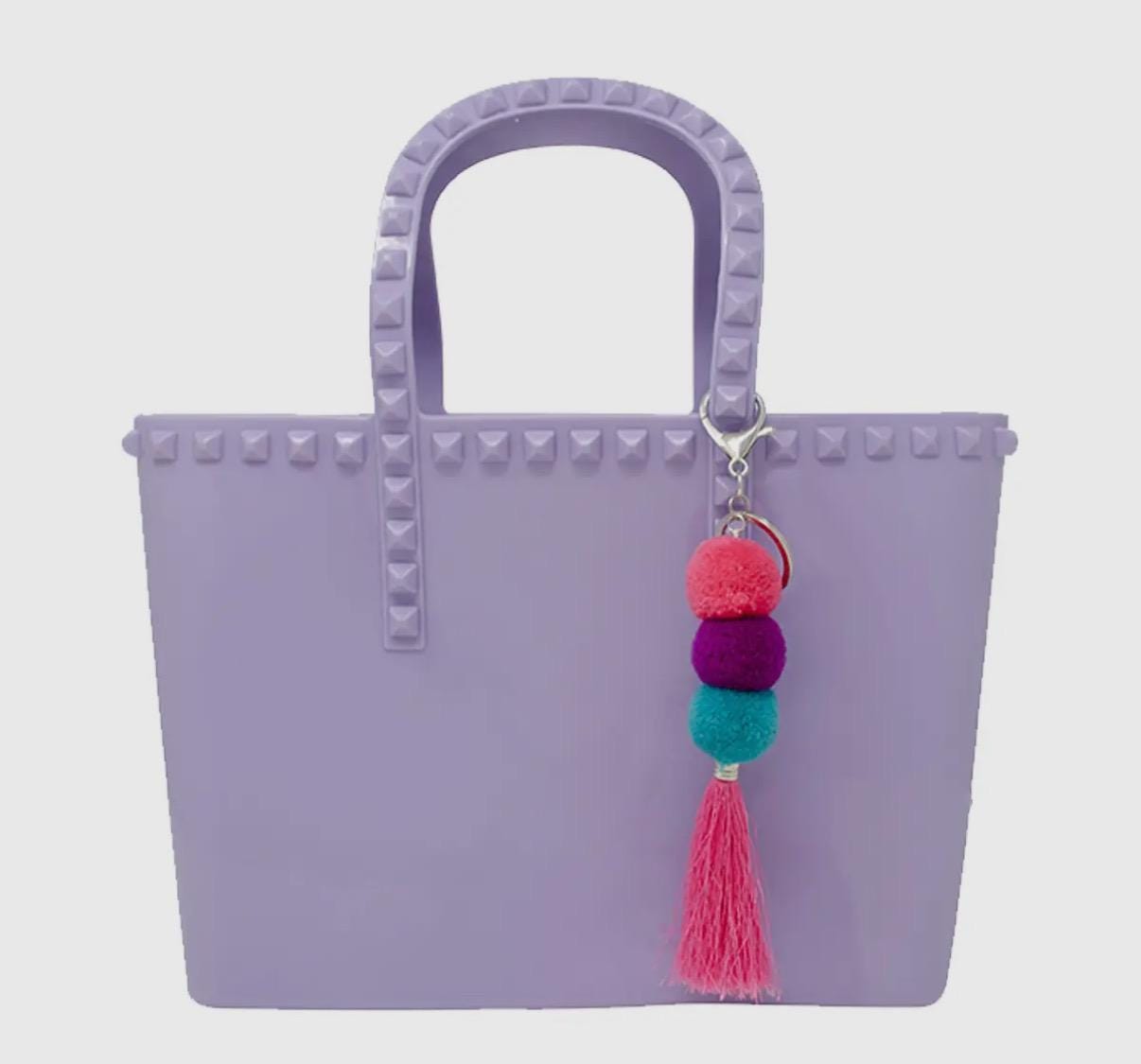 Jumbo Jelly tote bag, tassel, tween or teen tote, birthday present, holiday gift, wipeable,