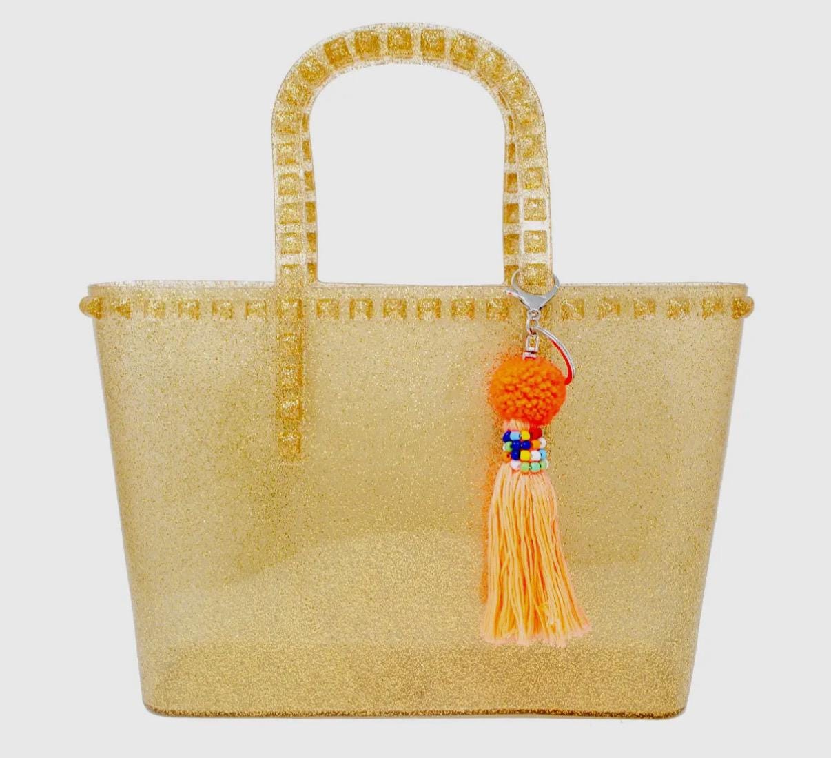 Jumbo Jelly tote bag, tassel, tween or teen tote, birthday present, holiday gift, wipeable,