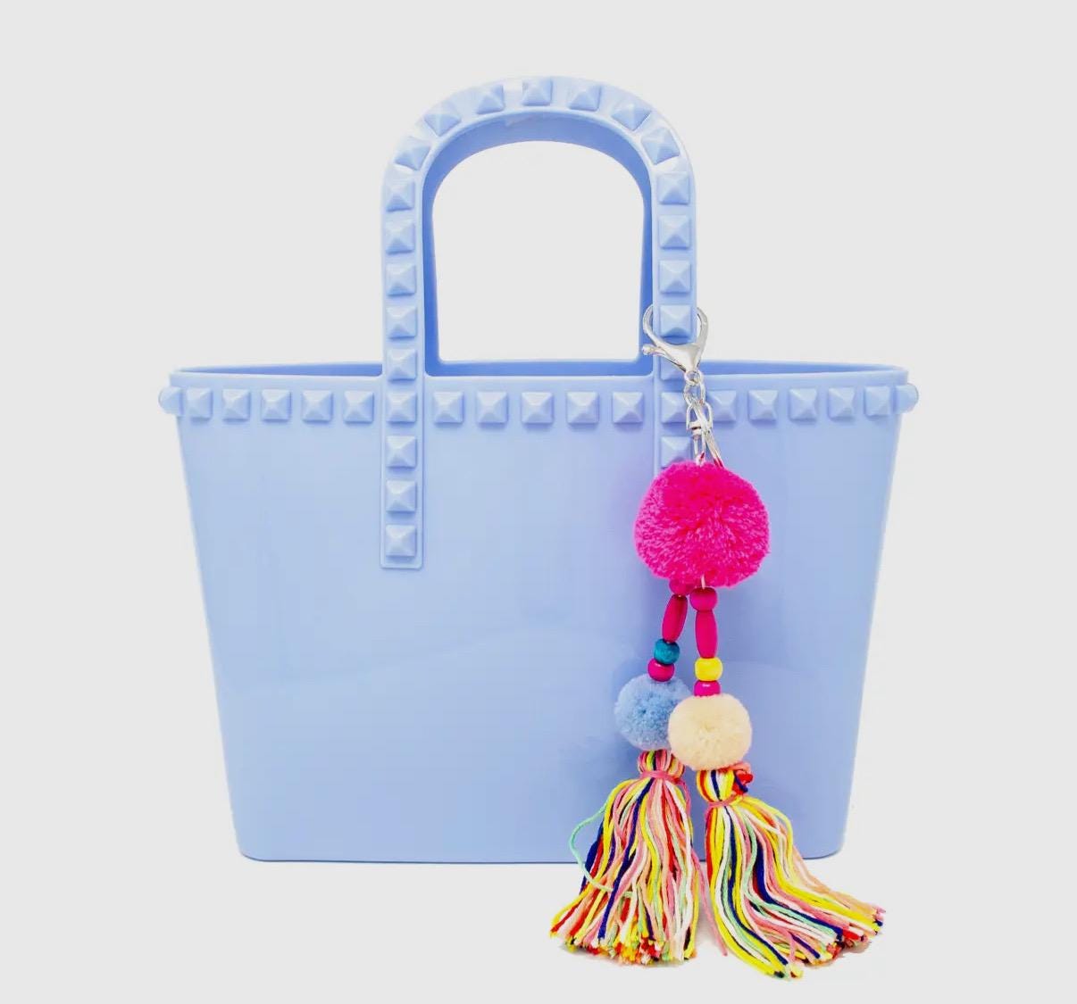 Jumbo Jelly tote bag, tassel, tween or teen tote, birthday present, holiday gift, wipeable,