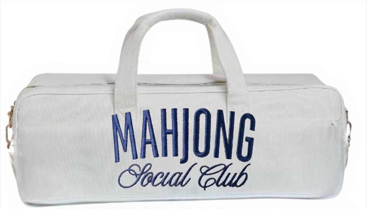 custom Mahjong canvas bag, rack holder,tiles and mat holder, beaded design,handmade tote, bam dot crak, personalized gift, game night bag