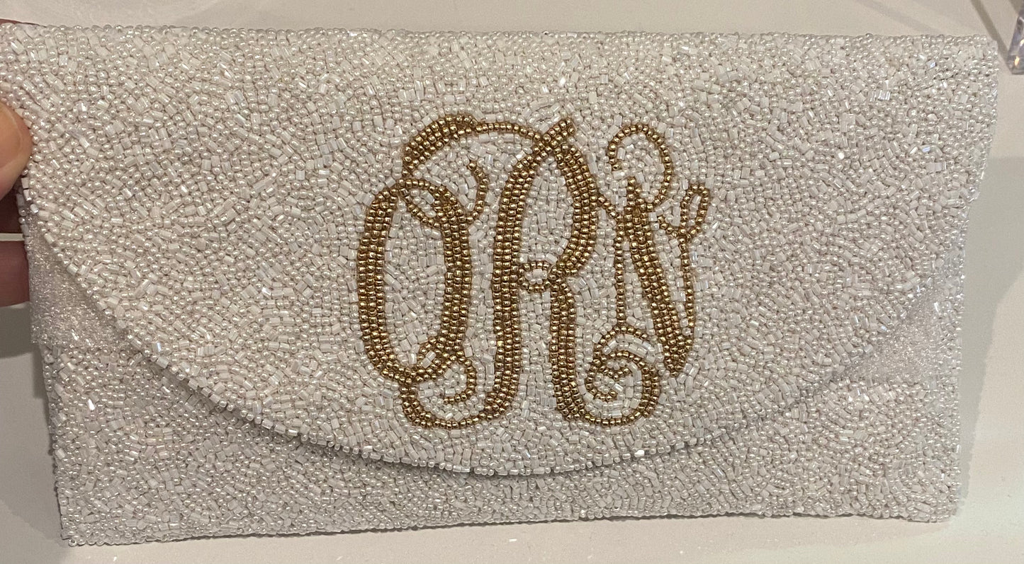 Formal Initial Monogram Clutch