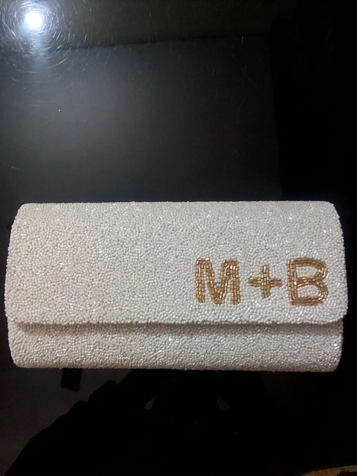 Block Initial Monogram Clutch