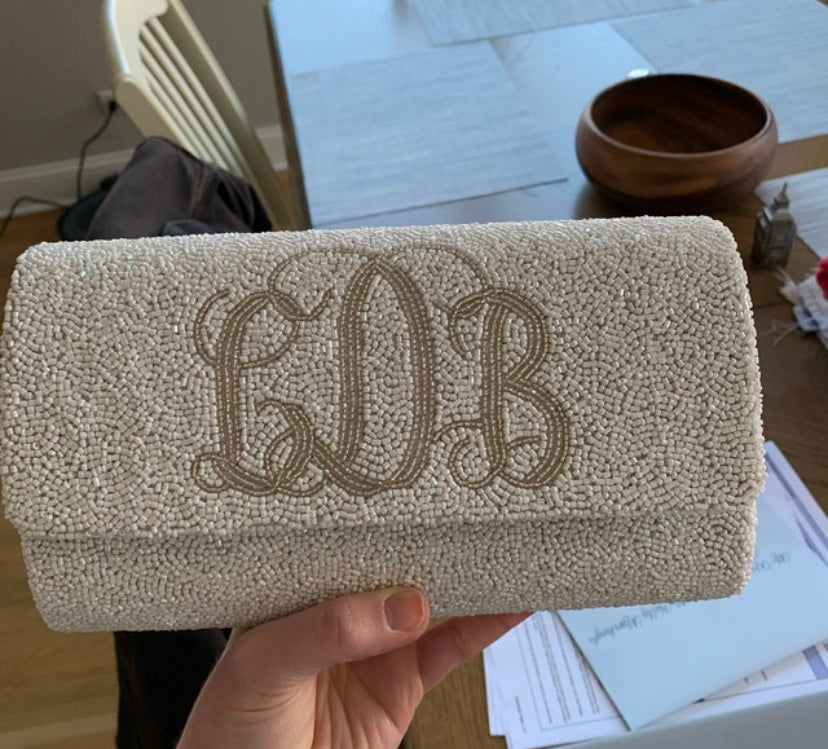 Formal Initial Monogram Clutch