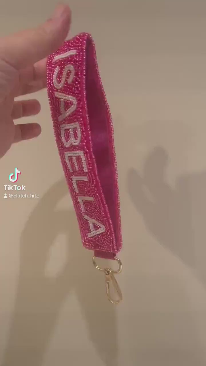 Unique Handmade Keychain with Custom Beading - Perfect Gift for Her Handmade Keyring, Christmas gift, Customizable Accessory, wristlet,