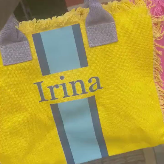 Custom canvas summer beach tote bag, teens, tweens birthday gift, monogram personalized handbags shoulder bag, Bridesmaid gift,