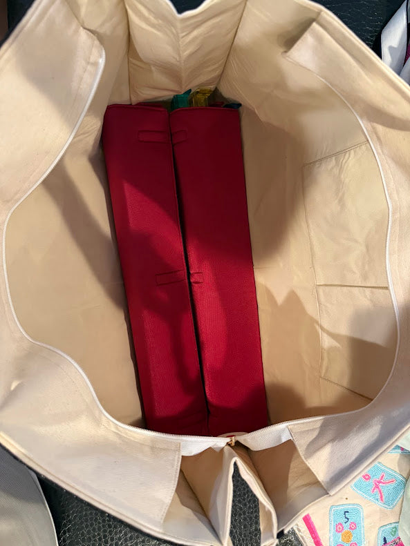 XL Mahjong Beaded Tote Bag